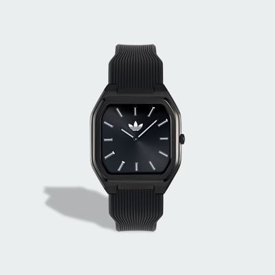 Adidas City Tech Square Black Square Dial With Black Silicone Strap AOFH26515