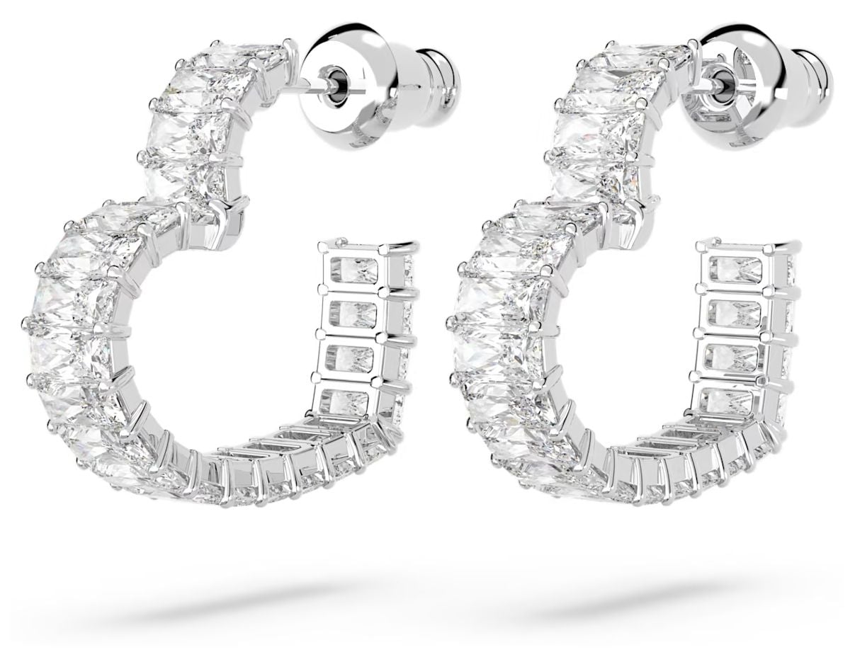 Swarovski 5653170 Matrix Heart Hoop Earrings | Rhodium Jewellery