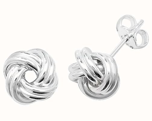 James Moore TH Silver Knot Stud Earrings G5846