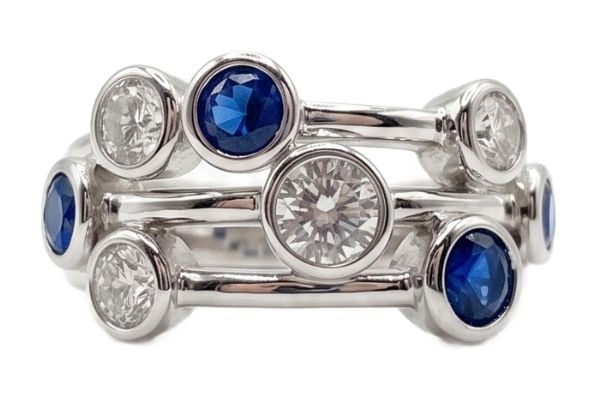 James Moore & Co JZR141-M Solid Silver Blue And White CZ Jewellery