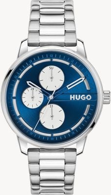 HUGO Men's #Stamp (44mm) Blue Dial / Stainless Steel Bracelet 1530386