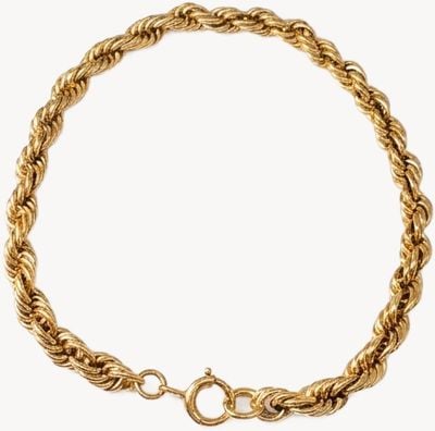 Pre-owned 9ct Yellow Gold Solid Link Rope Bracelet J29248