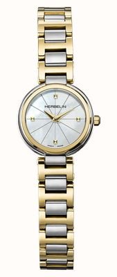 Herbelin Lady H Quartz (22mm) Mother-of-Pearl Dial / Two-Tone Stainless Steel H-Link Bracelet 17312BT1N19