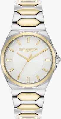 Olivia Burton Women's Lustre (34mm) Silver Dial / Two-Tone Stainless Steel Bracelet 24000203