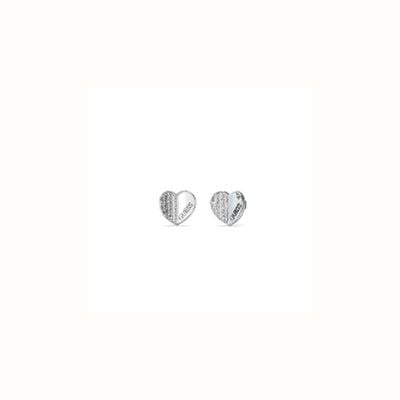 Guess Ladies Silver Heart Earrings 'Lovely Guess' JUBE03038JWRHT/U