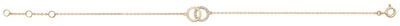Treasure House Womens 9ct Yellow Gold 7.25 Inch Cubic Zirconia Double Circle Bracelet BR605