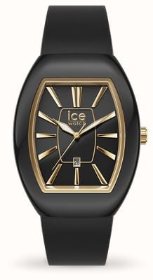 Ice-Watch ICE Boliday Black Gold (35mm) Black Tonneau Dial / Black Silicone Strap 024031