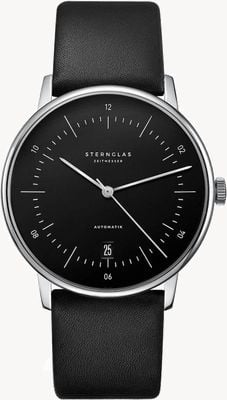 STERNGLAS Naos Automatic (38mm) Black Dial / Black Leather S02-NA43-PR07