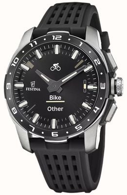 Festina Connected Full D Hybrid Smartwatch (44mm) Digital Display / Black Silicone Strap F23305/8