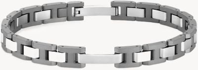 Herbelin Cap Camarat Bracelet - Sandblasted Titanium And Polished Stainless Steel - 8mm (Adjustable) BCC8TDAP