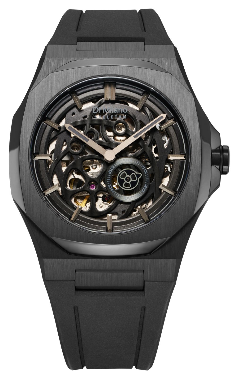 D1 Milano SKRJ17 Skeleton Jet Black (41.5mm) Black Skeleton Watch