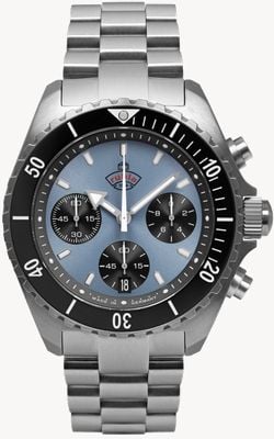 RUHLA Glasbach Cup Hill Climb Quartz Chrono (43mm) Ice Blue Dial / Stainless Steel Bracelet 4970M5