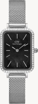 Daniel Wellington Quadro Crystal Bezel (20mm) Black Mother of Pearl Dial / Stainless Steel Mesh DW00100667