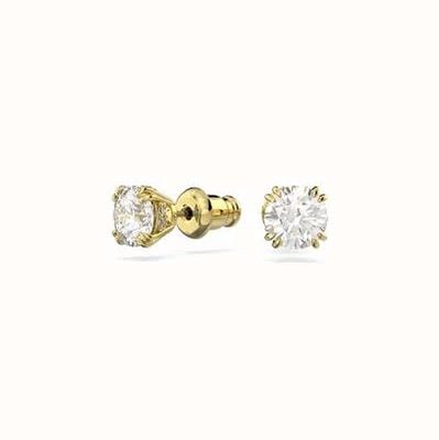 Swarovski Constella | Gold Tone Plated| White | Round Cut | Stud Earrings 5642595