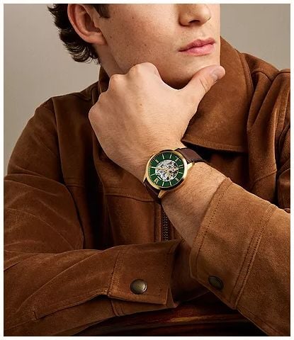 Fossil Townsman 44mm Automatic Brown Leather ME3292 - alternate view 2