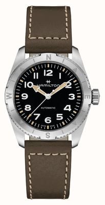 Hamilton Khaki Field Expedition Automatic (37mm) Black Dial / Green Leather Strap H70225830