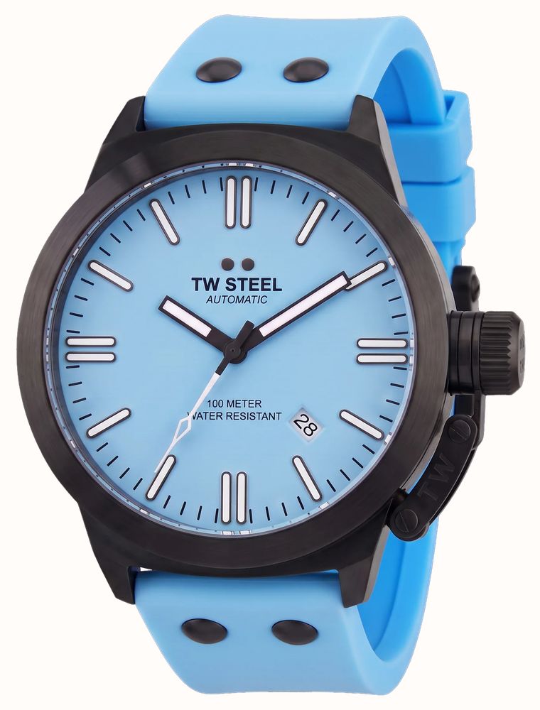 TW Steel Canteen Automatic (45mm) Light Blue Dial / Light Blue Silicone Strap Watch CS128 - alternate view 2