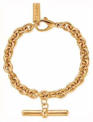 ChloBo Anchor Chain T-Bar Gold-Plated Bracelet CC-G-BR-18-S1