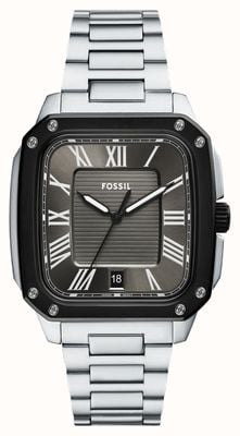 Fossil Men's Crosby (42mm) Textured Grey Dial / Stainless Steel Bracelet FS6122