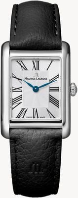Maurice Lacroix Fiaba Square (24mm) Silver Sunbrushed 'fliniqué' Dial / Black Leather Strap FA1205-SS001-110-2