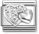 Nomination Classic Pave Raised Heart Sterling Silver Charm 330304/47