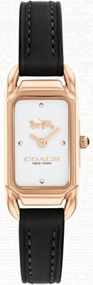 Coach Woman's Cadie Black Leather White Dial 14504027