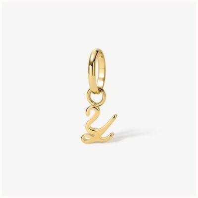 D.LOUISE Gokd Tone Mini Italic Initial Charm - Y CH-39-25