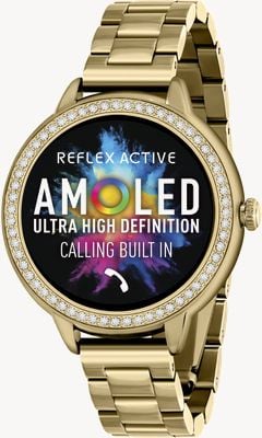 Reflex Active Series 41 Amoled Smart Calling Watch (38mm) Gold-Tone Stainless Steel Bracelet RA41-4098