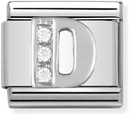 Nomination Classic Letter D Sterling Silver & Steel Cubic Zirconia Charm 330301/04