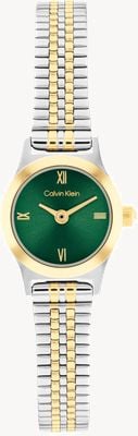 Calvin Klein CK CONTEMPORARY Two-Hand Quartz (18mm) Green Dial / Two-Tone Stainless Steel Bracelet 25100202