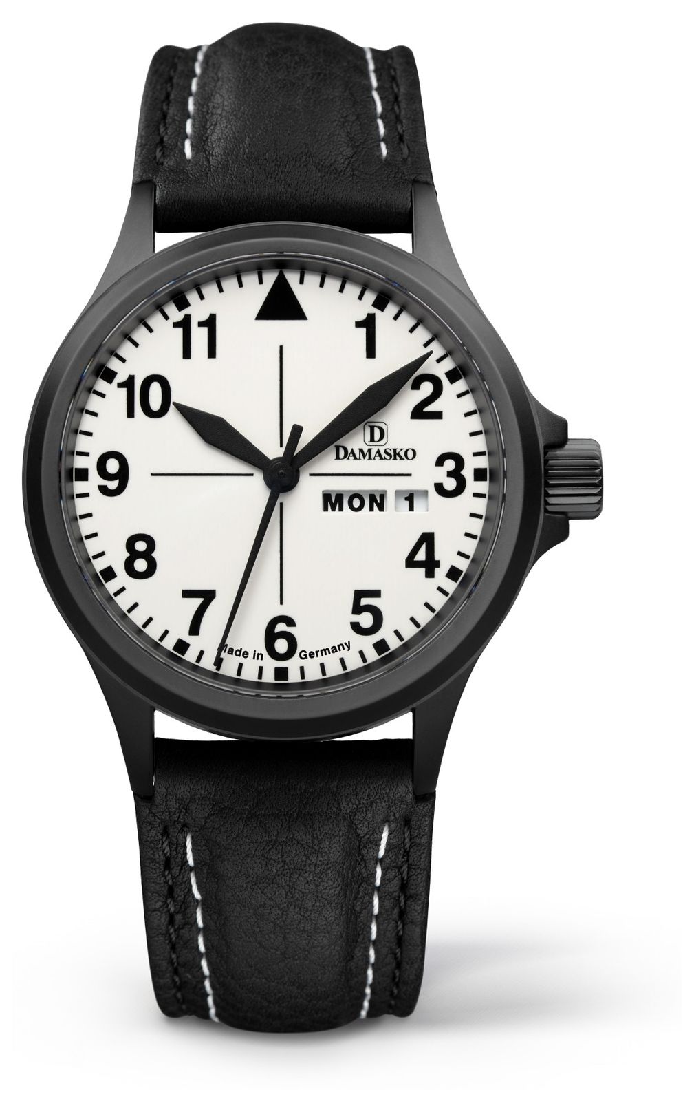 Damasko DK37 BLACK LEATHER BLACK CASE DK37 Three-Hand Watch