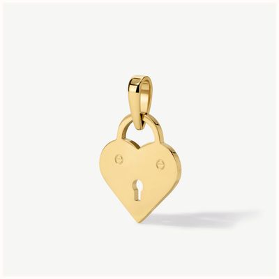 D.LOUISE Gold Tone Heart Padlock Pendant CH10