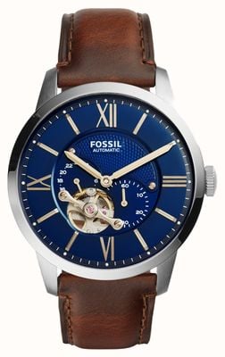 Fossil Men's Townsman Automatic | Blue Dial | Brown Leather Strap ME3110