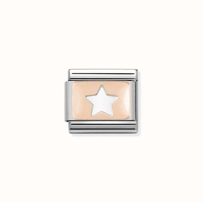 Nomination Composable Classic PLATES In Stainless Steel With 9k Rose Gold CUSTOM Star 430101/09
