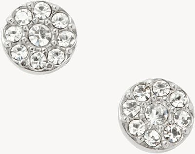 Fossil Women's Stainless Steel Crystal-Set Stud Earrings JF00828040