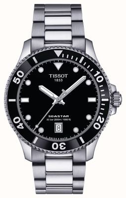 Tissot Seastar 1000 | 40mm | Black Dial | Stainless Steel Bracelet T1204101105100