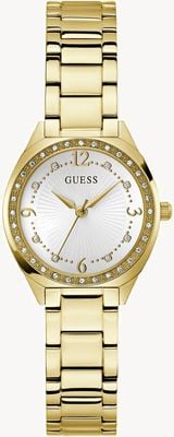 Guess Women's CHARLOTTE (30mm) White Dial / Gold-Tone Stainless Steel Bracelet GW0767L2