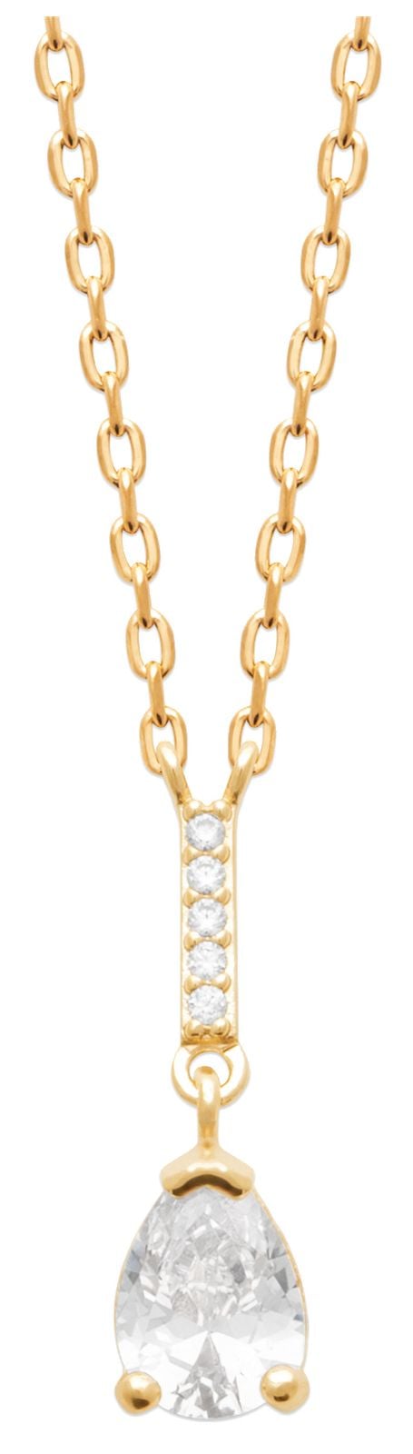Burren Jewellery N1262(CZ) 18k Gold Plate Necklace With Row