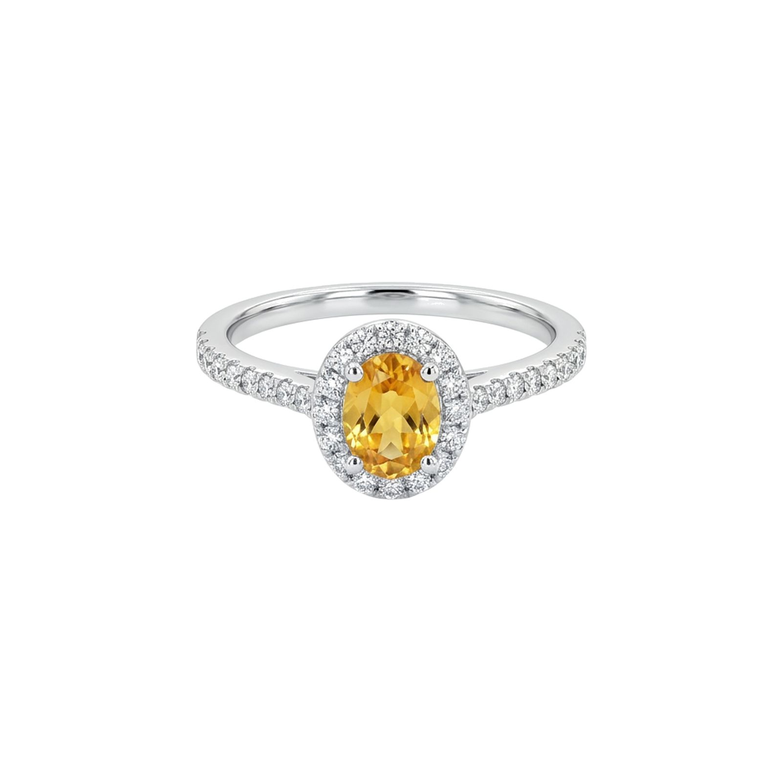 Bass Jewellery J20895 Platinum Yellow Sapphire And Diamond