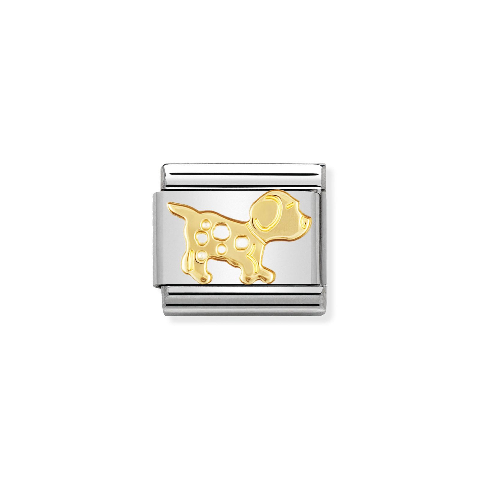 Nomination 030112/23 Classic Dog 18ct Gold & Steel Charm Jewellery