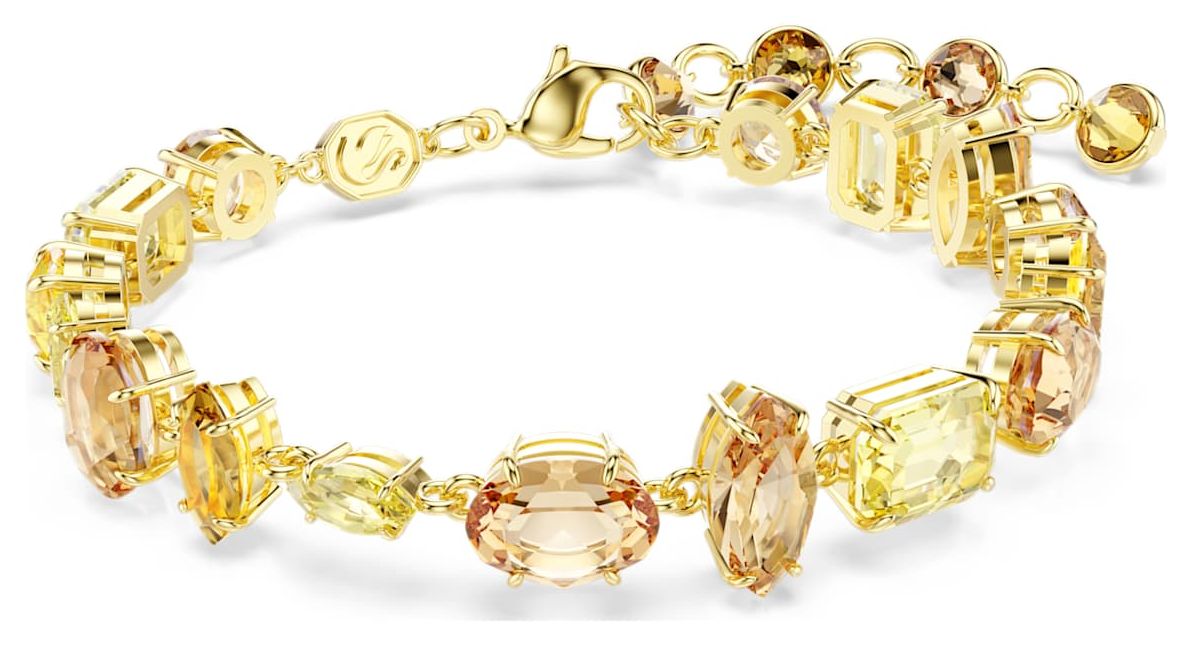 Swarovski 5718072 Gema Bracelet, Mixed Cuts, Yellow, Gold- Jewellery