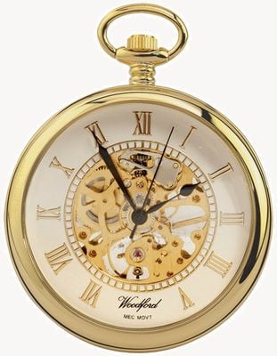 Woodford | Open Face | Gold Plated | Skeleton | Pocket Watch | 1030