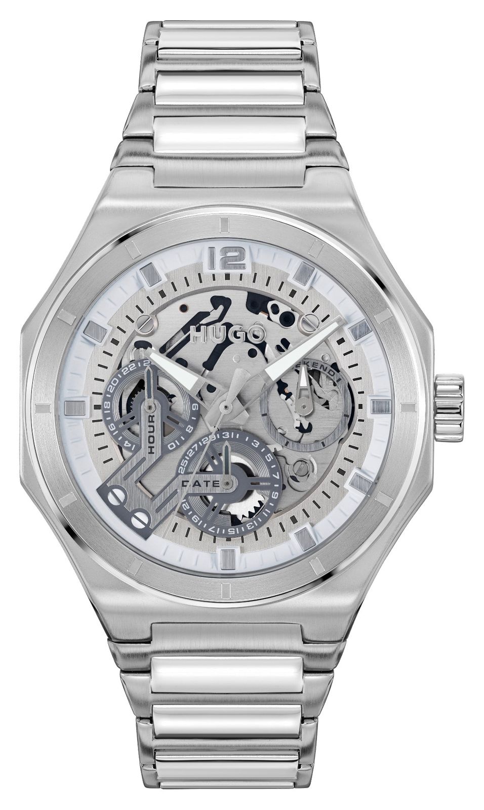 HUGO 1530377 Men's #Grail Skeleton (44mm) Silver Dial / Watch