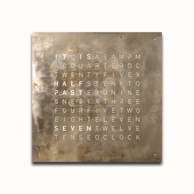 QLOCKTWO EARTH 45 CREATOR'S EDITION SILVER & GOLD (English) - White Lacquered QT4ENSG-UK