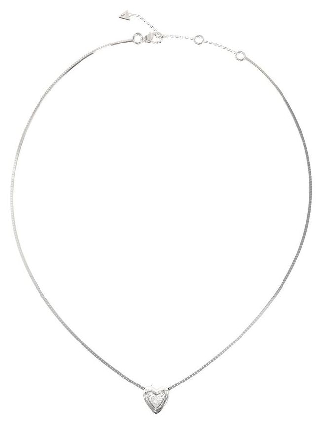 Guess UBN06016RH Beloved Silver Crystal Heart Necklace 16-18 Jewellery