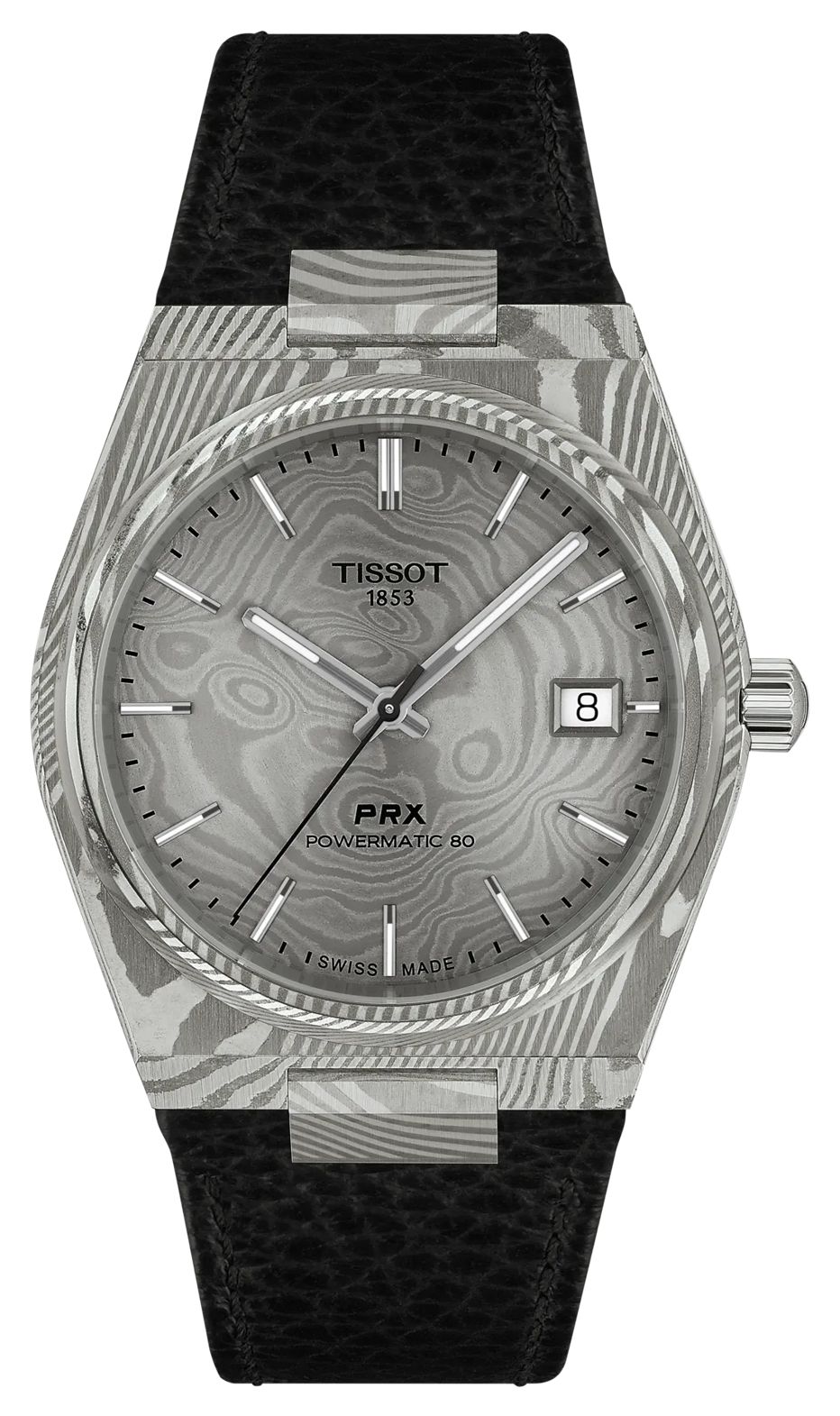 Tissot T1378079608100 Prx Powermatic 80 - Damascus Steel Watch