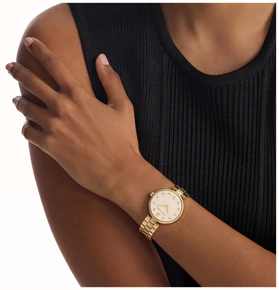 Calvin Klein GLEAM Crystal Quartz (24mm) Champagne Dial / Gold PVD Stainless Steel Bracelet 25100225 - alternate view 4