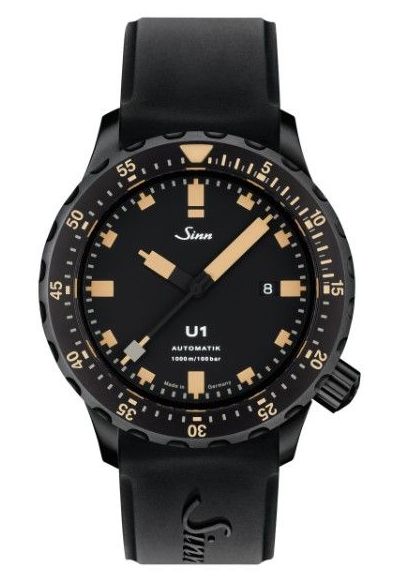 Sinn 1010.023 SILICONE STRAP Men's U1 S E Black Silicone Watch