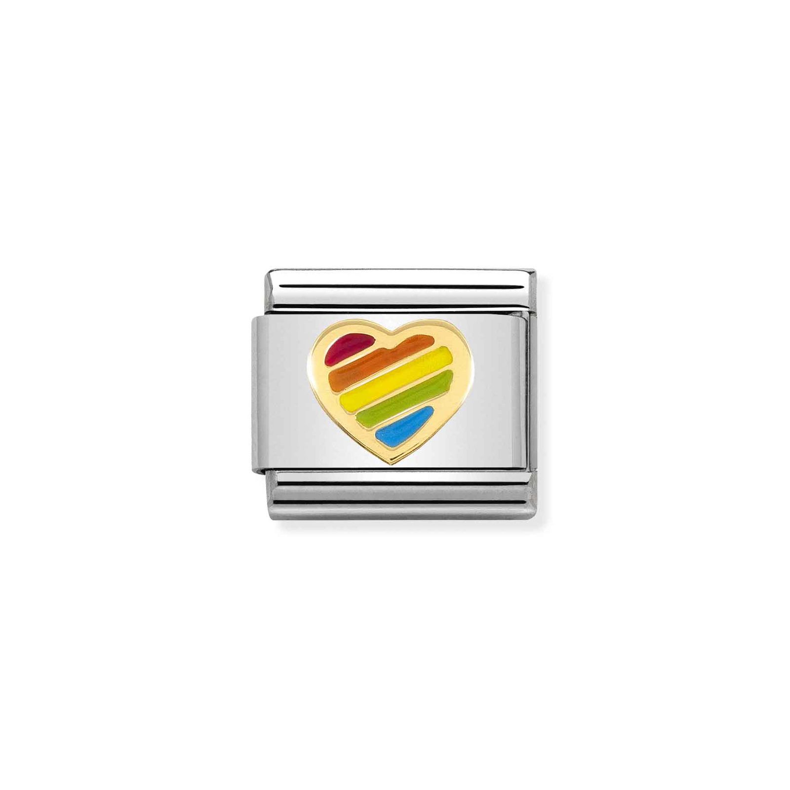 Nomination 030272/54 Classic Heart 18ct Gold & Steel Enamel Jewellery