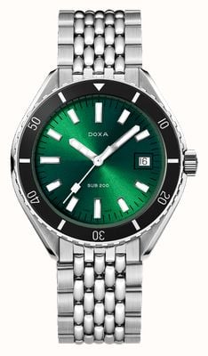 DOXA SUB 200 Sea Emerald (42mm) Green Sunray Dial / Stainless Steel Rice-Grain Bracelet 799.10.131.10